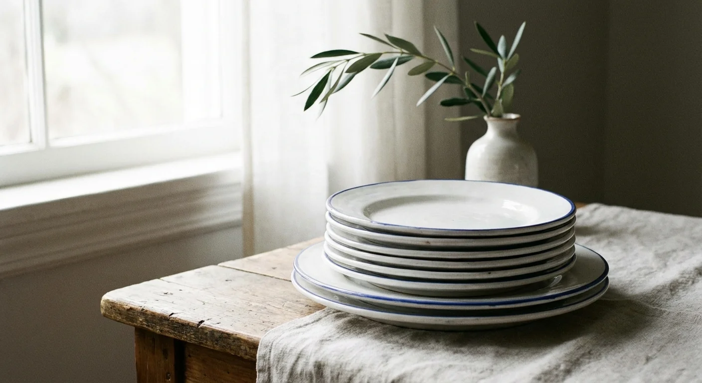 Piatti bianchi e blu